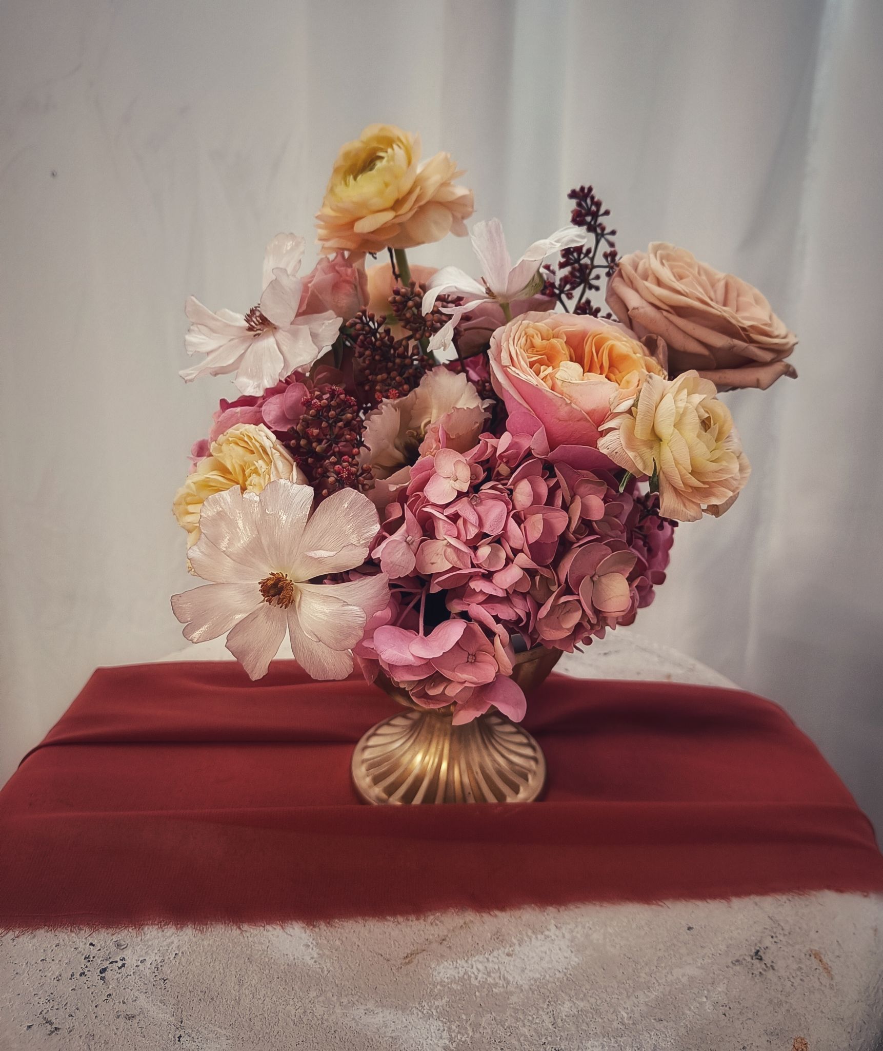 Centre table mariage bas boheme