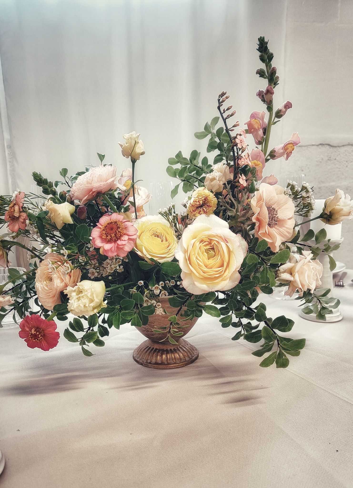 Centre table mariage fineart destructure