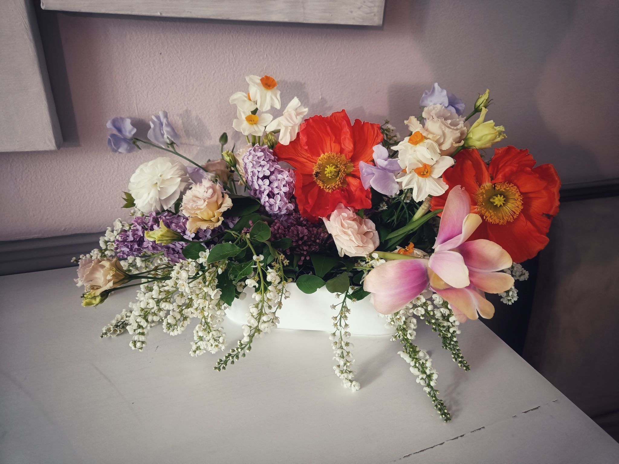 Centre table mariage pavot coquelicot