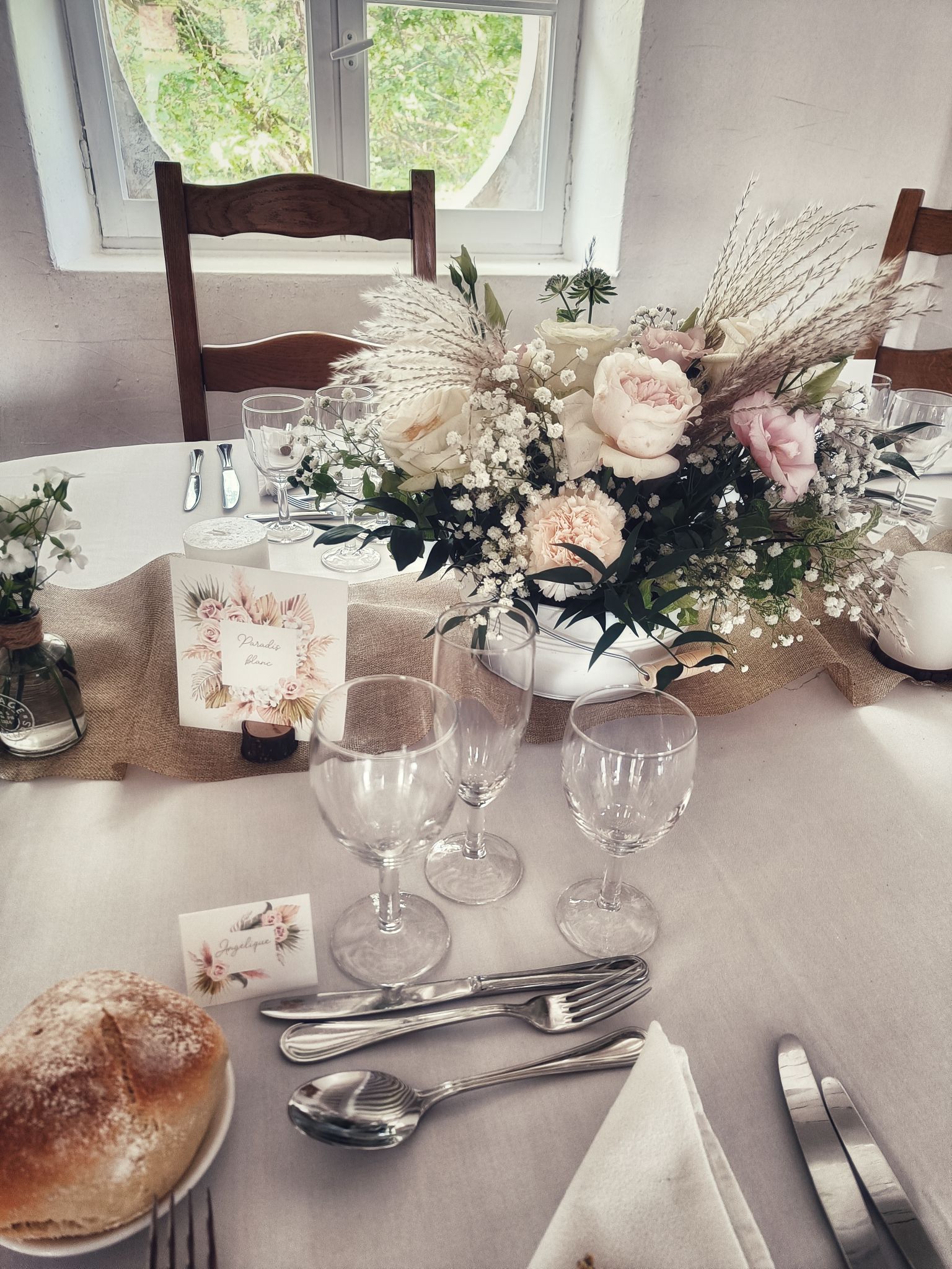 Mariage boheme centre table