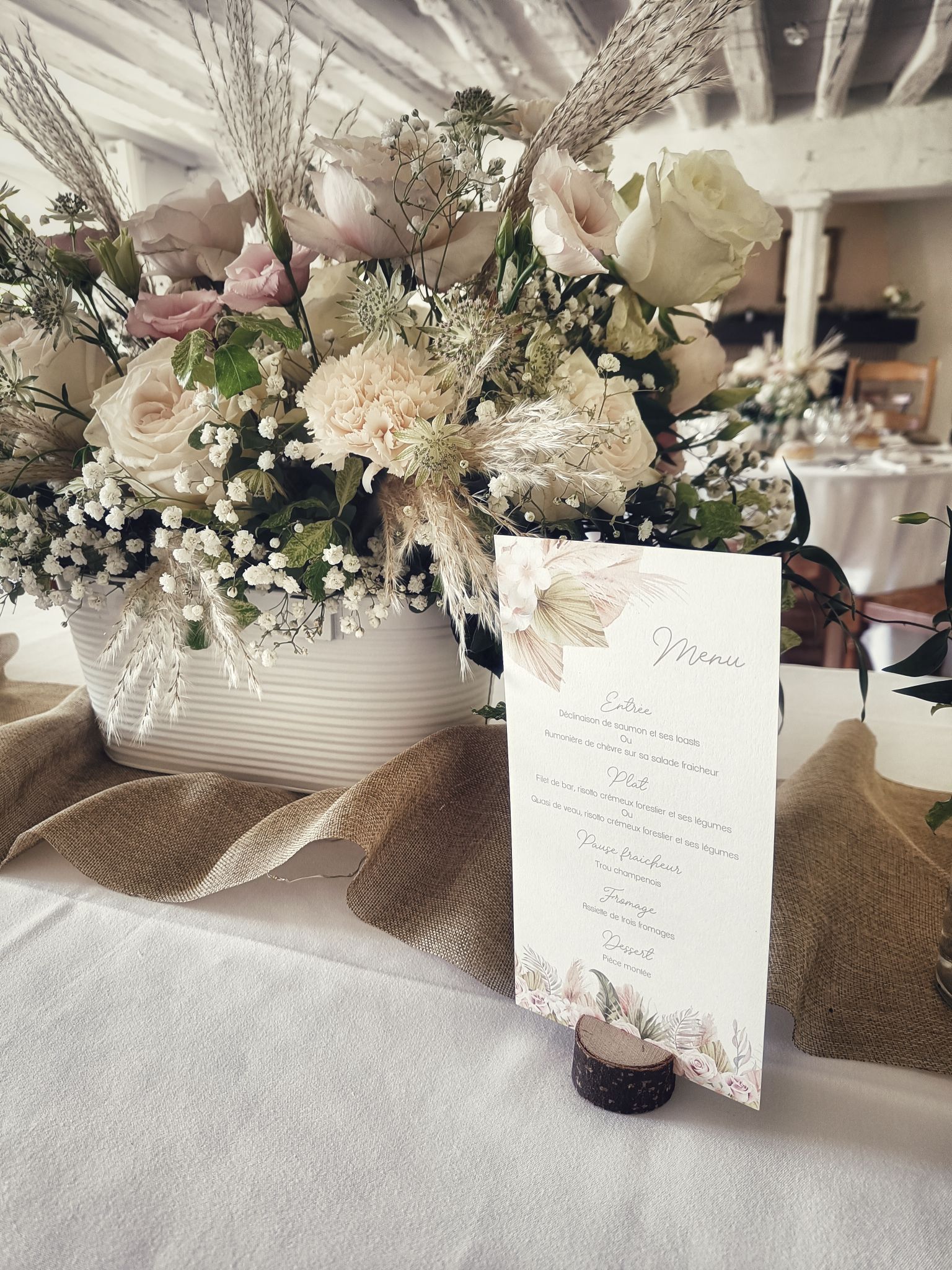 Mariage boheme table menu