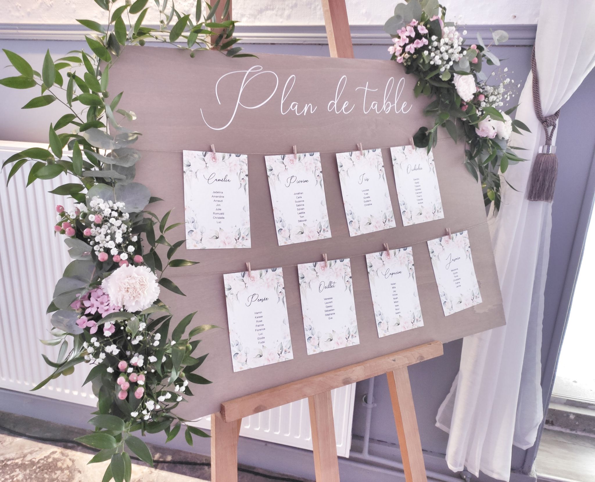 Mariage champetre plan table