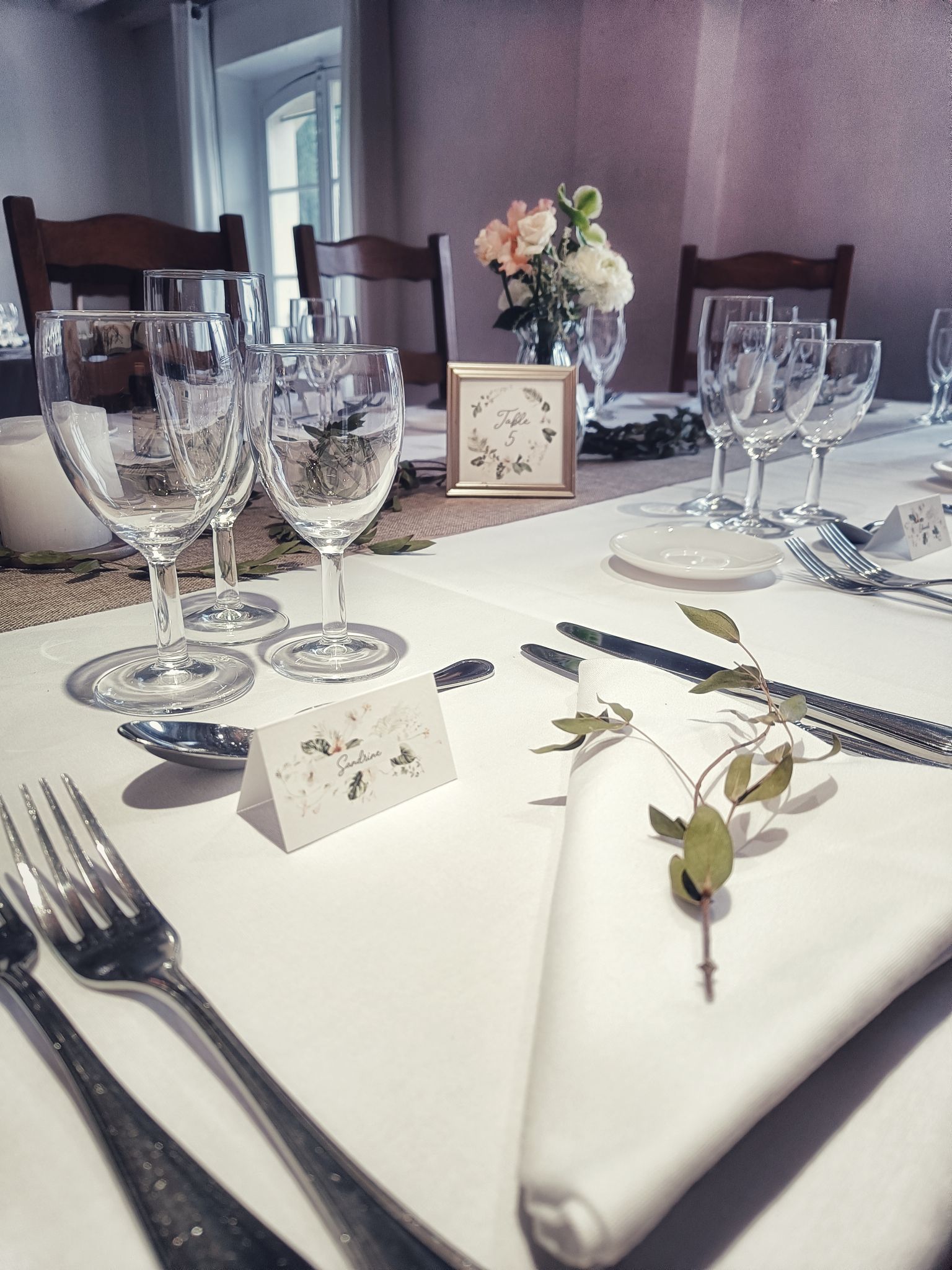 Mariage nature lin marque place