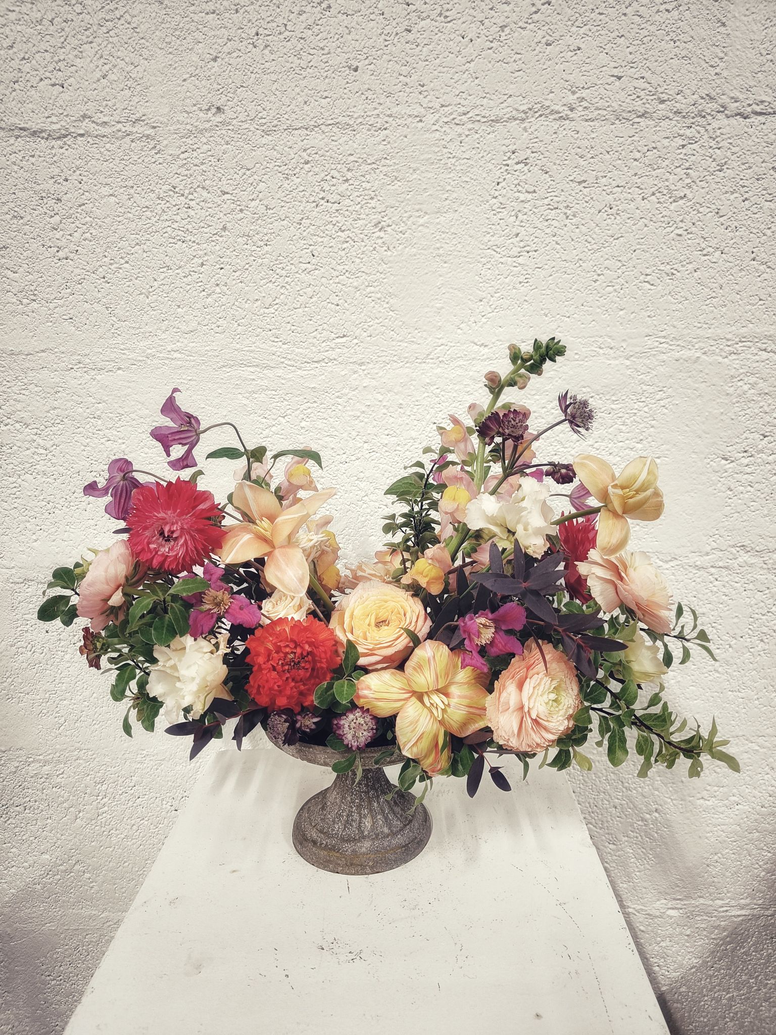 Renoncule fineart bouquet centre table