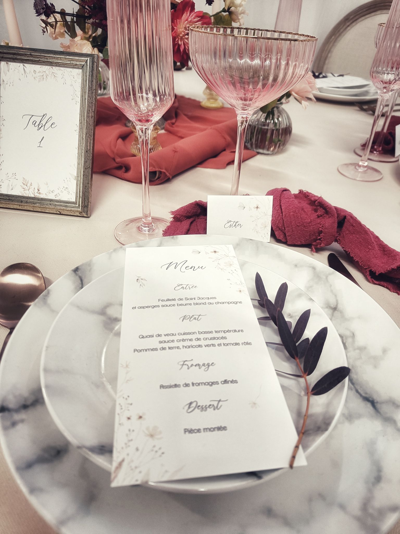 Terracotta eucalyptus menu