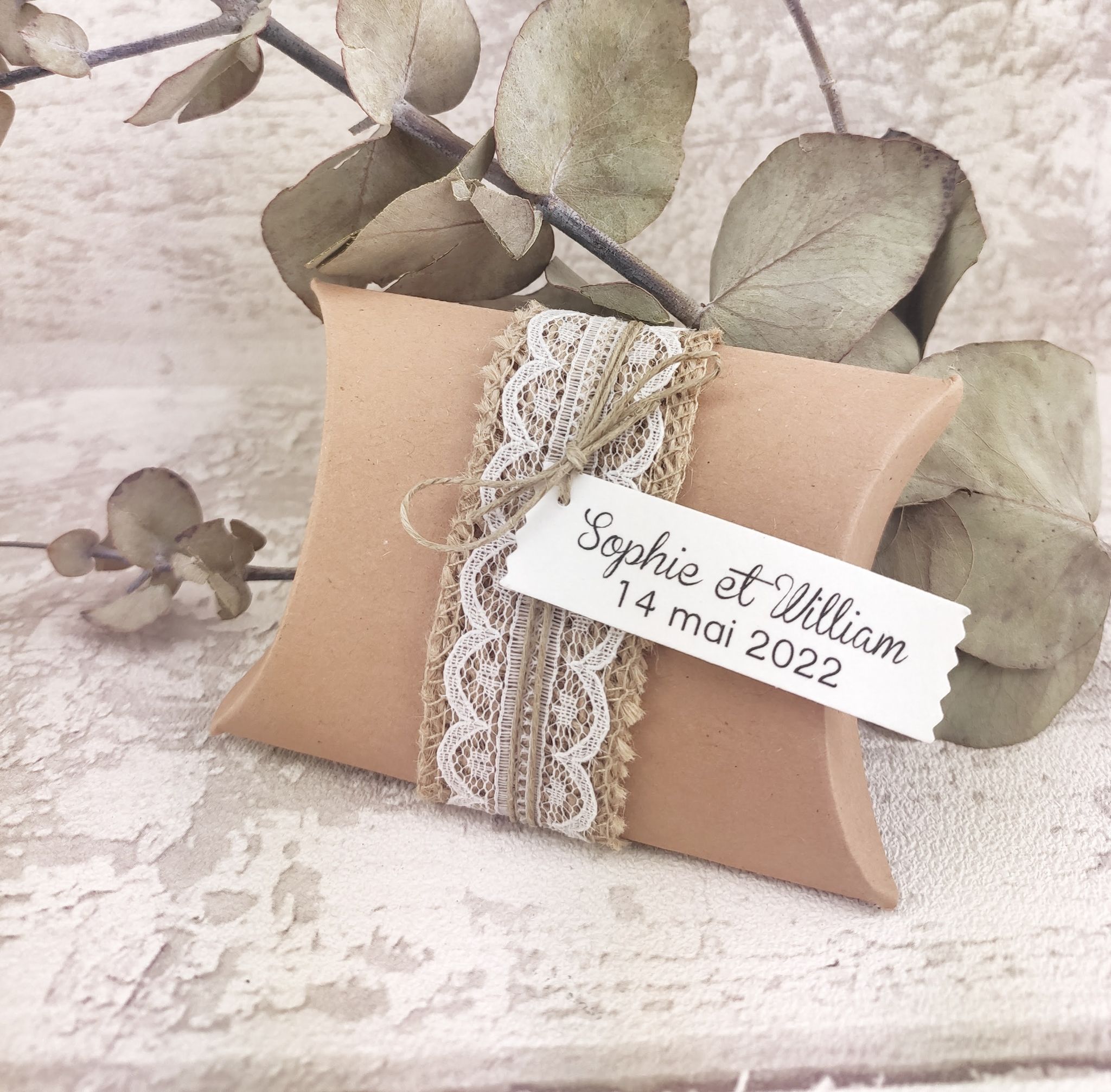 Boite kraft dragees mariage