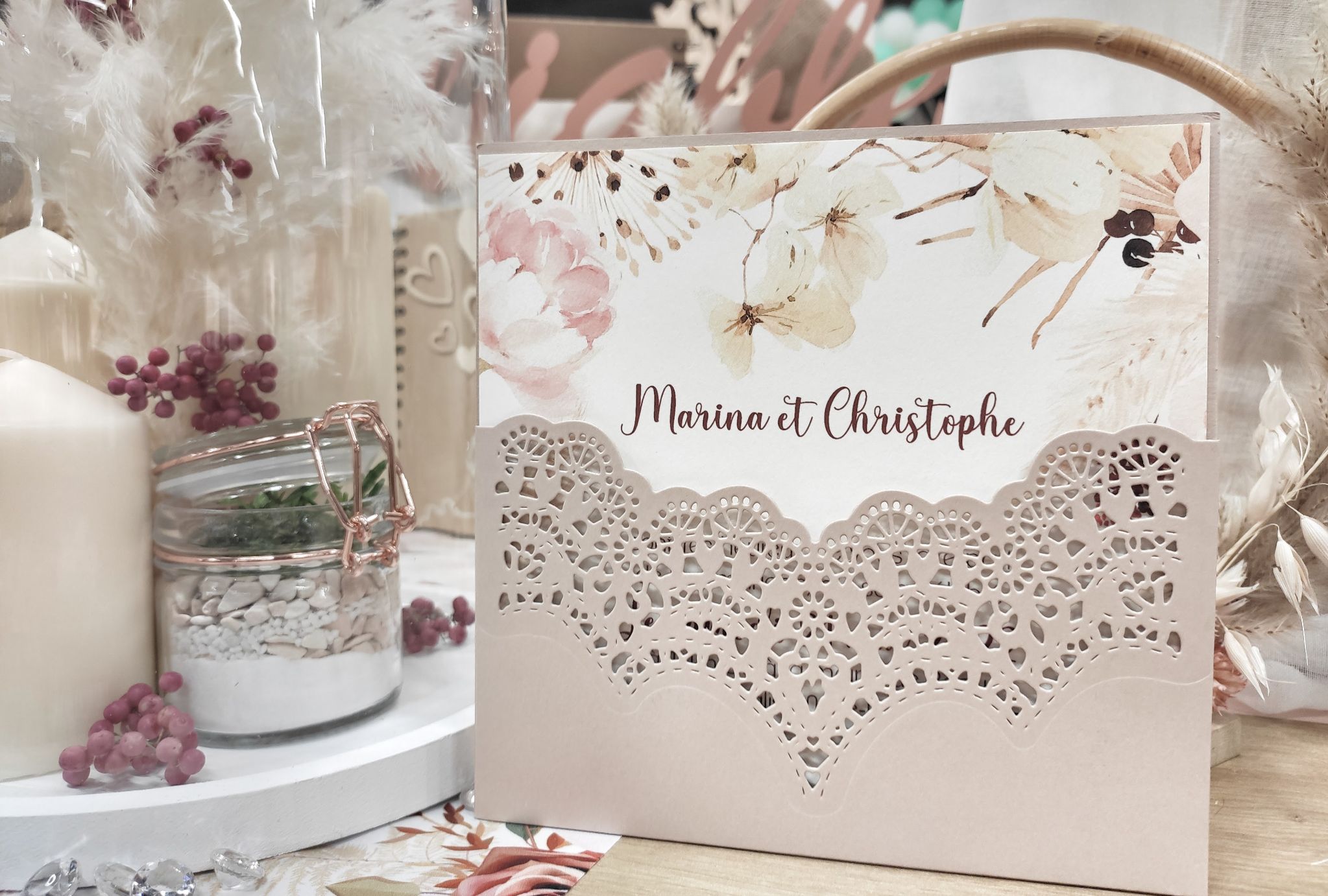 Faire part cisele nude boheme chic