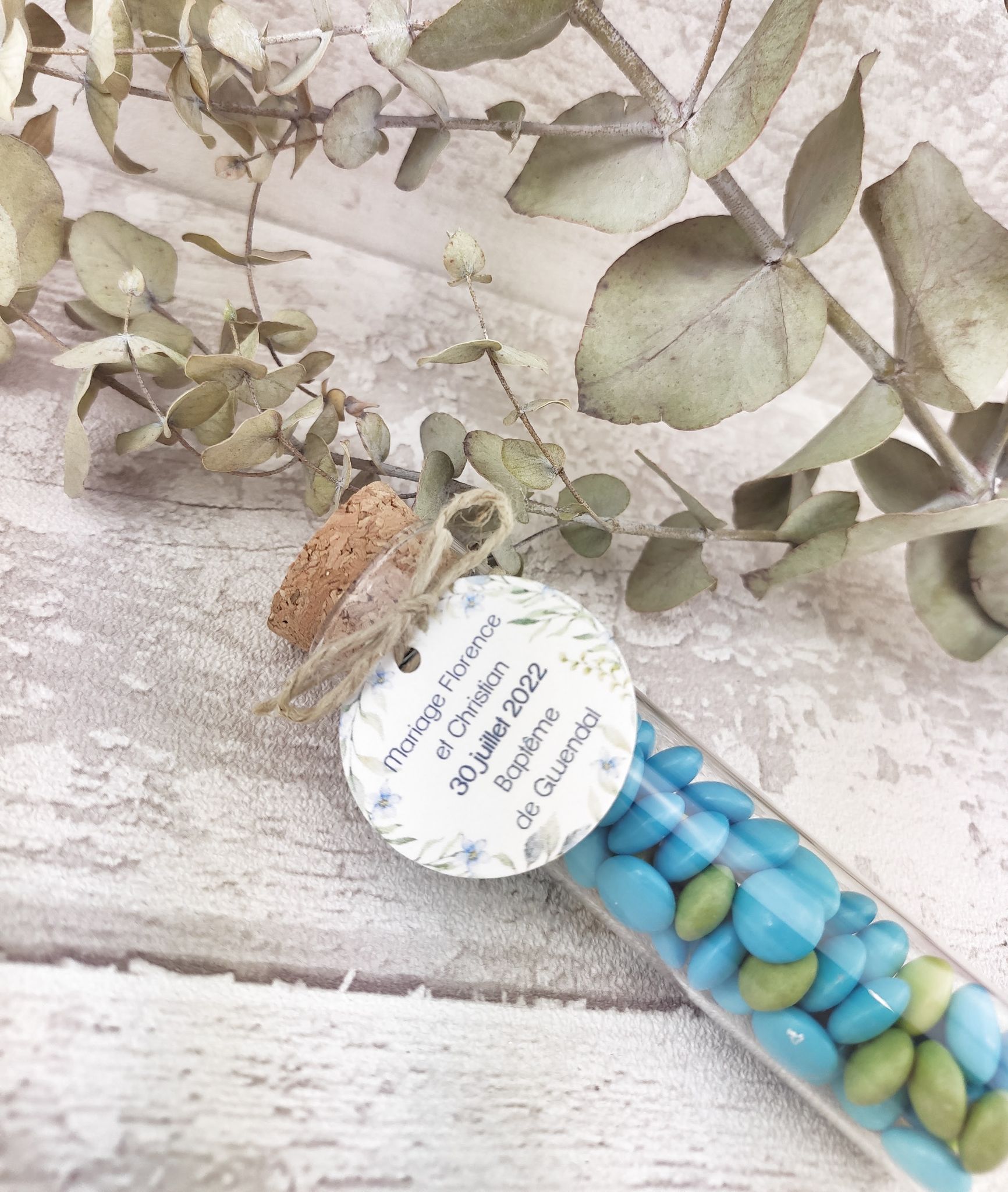 Fiole dragees mariage