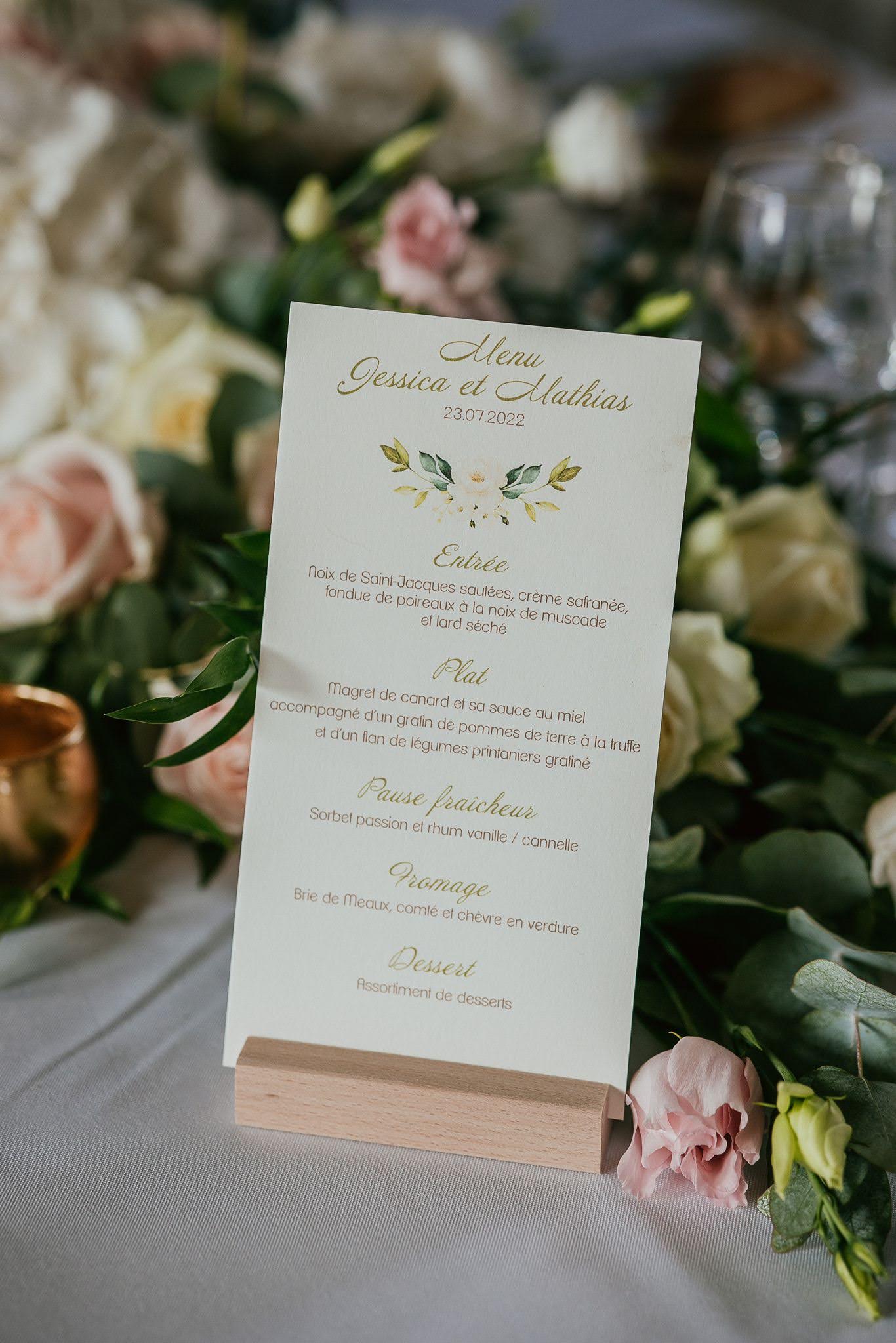 Menu mariage champetre