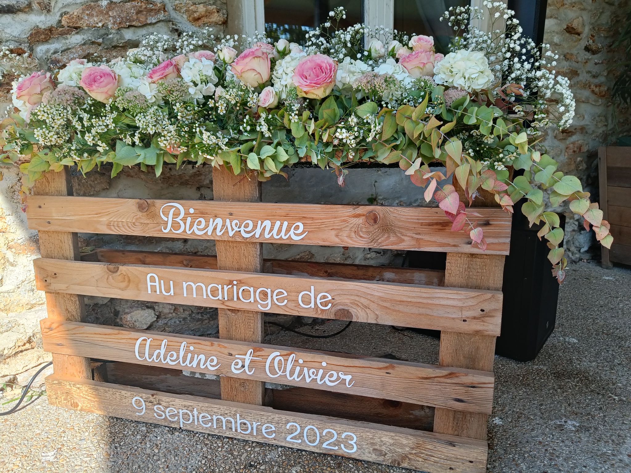 Palette panneau bienvenue mariage champetre