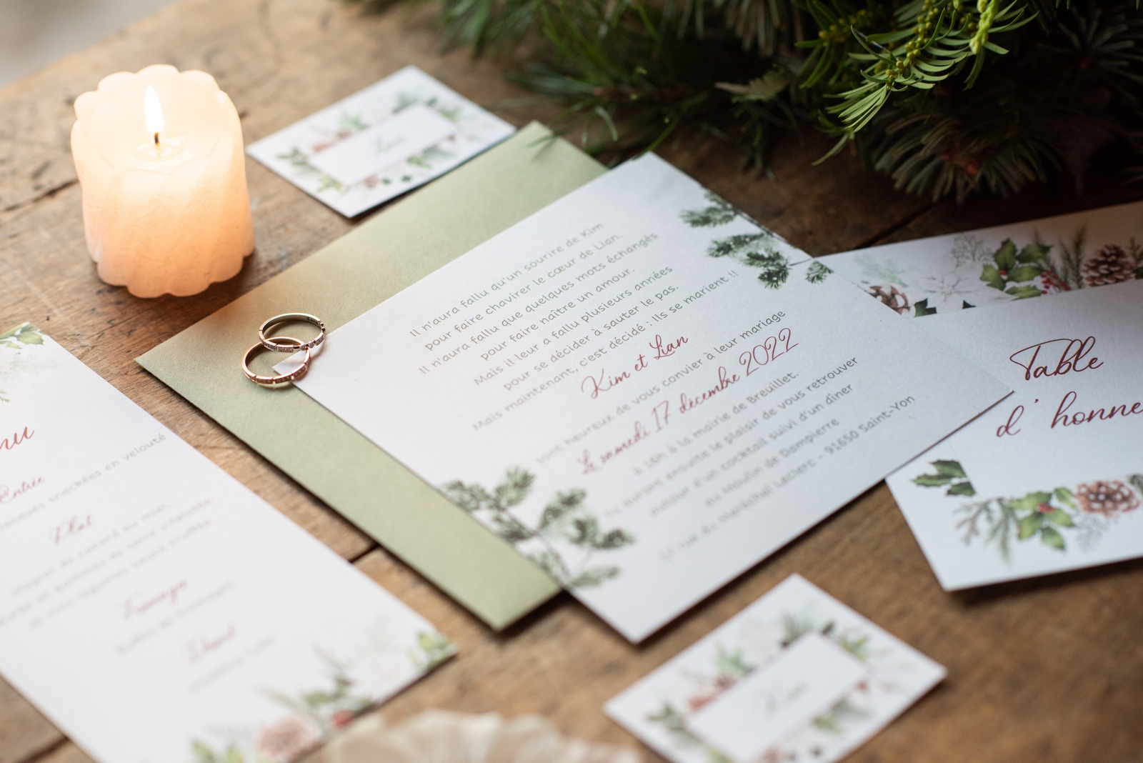 Papeterie mariage noel inspiration
