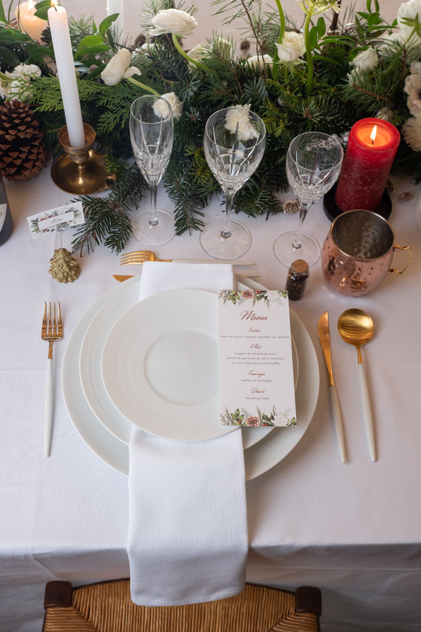 Papeterie mariage noel menu