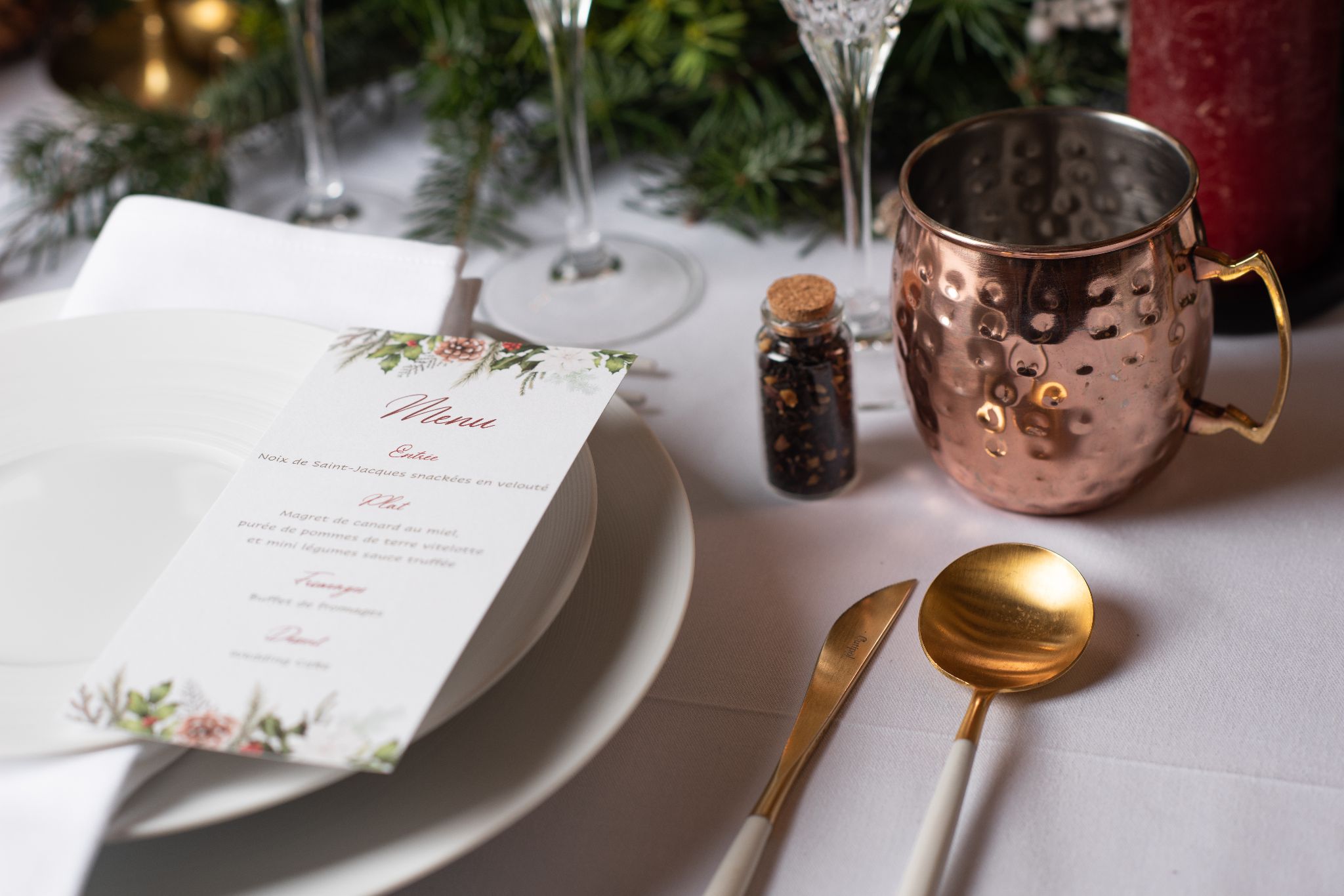 Papeterie mariage noel menu2